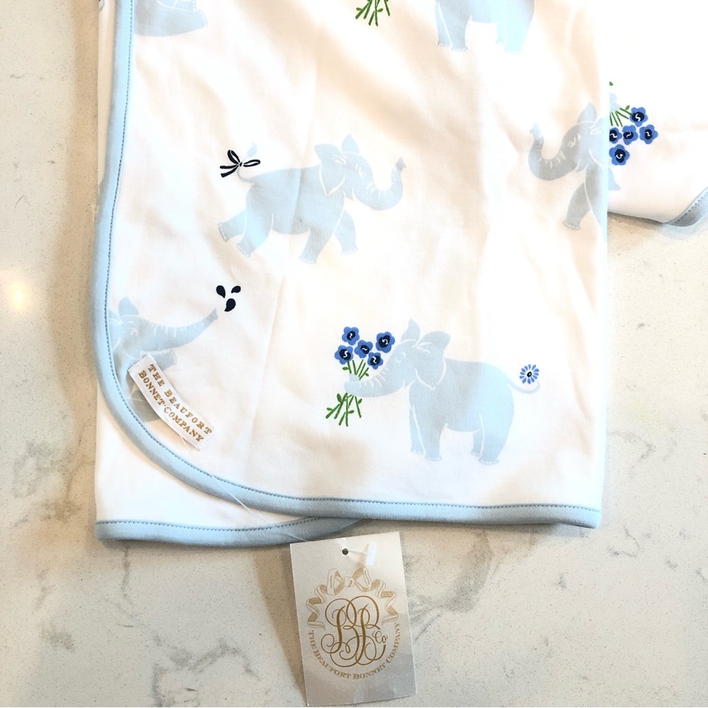 The Beaufort Bonnet Co Baby Boy Elephant Blanket OS